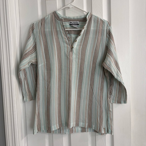 Columbia | Women’s Lightweight Striped 3/4 Sleeve Top  | SZ Large - Picture 1 of 7